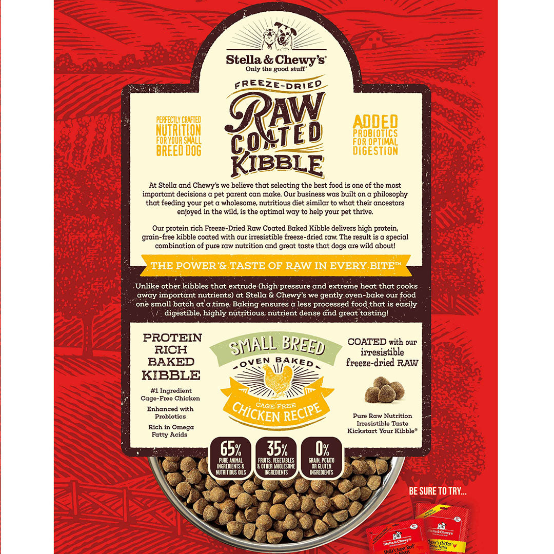 Stella & Chewy's Raw Coated Small Breed (Chicken) Grain Free Dry Dog Food 3.5lb 1.6kg