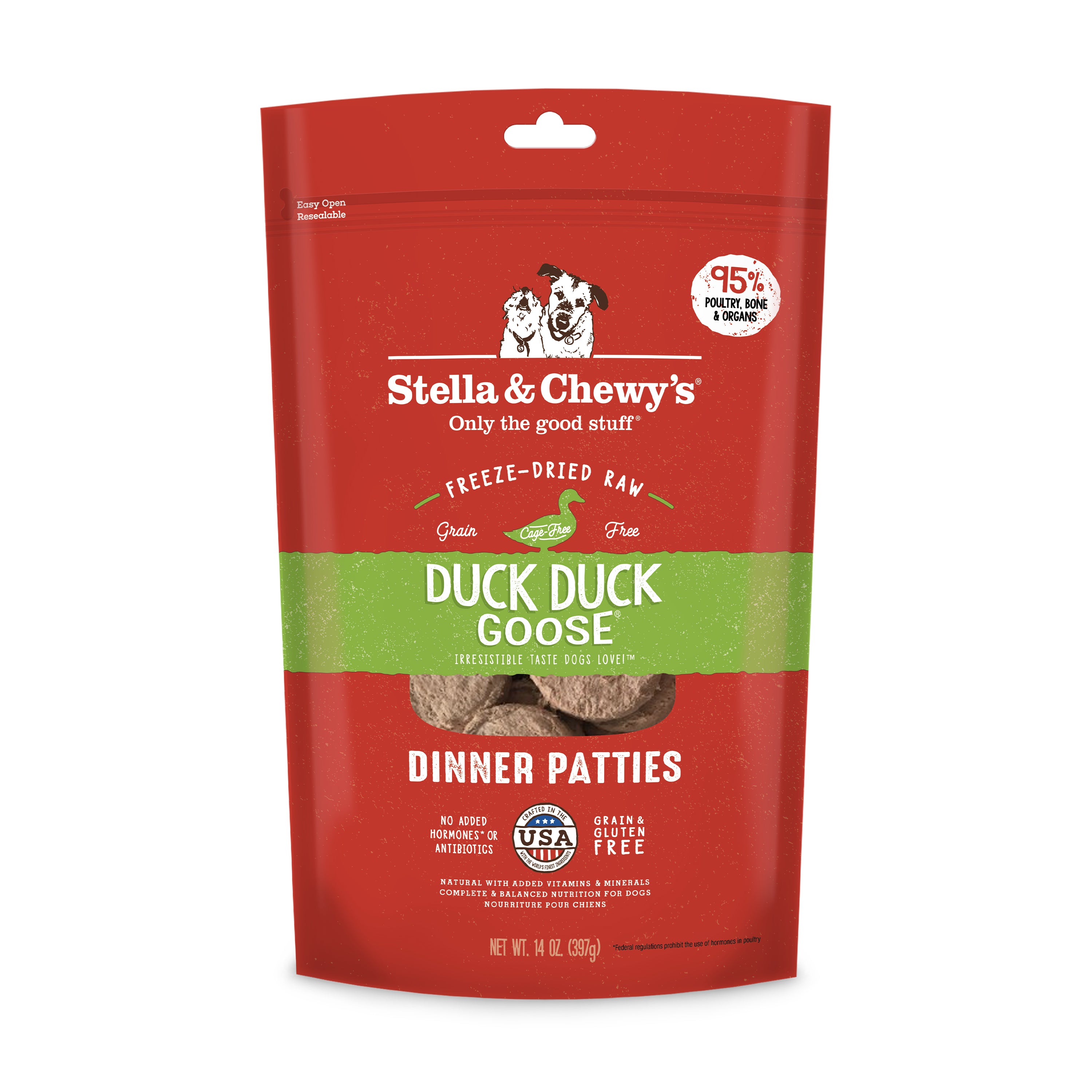 Stella & Chewy's Freeze-Dried Raw Dinner Patties - Duck Duck Goose | 2 sizes