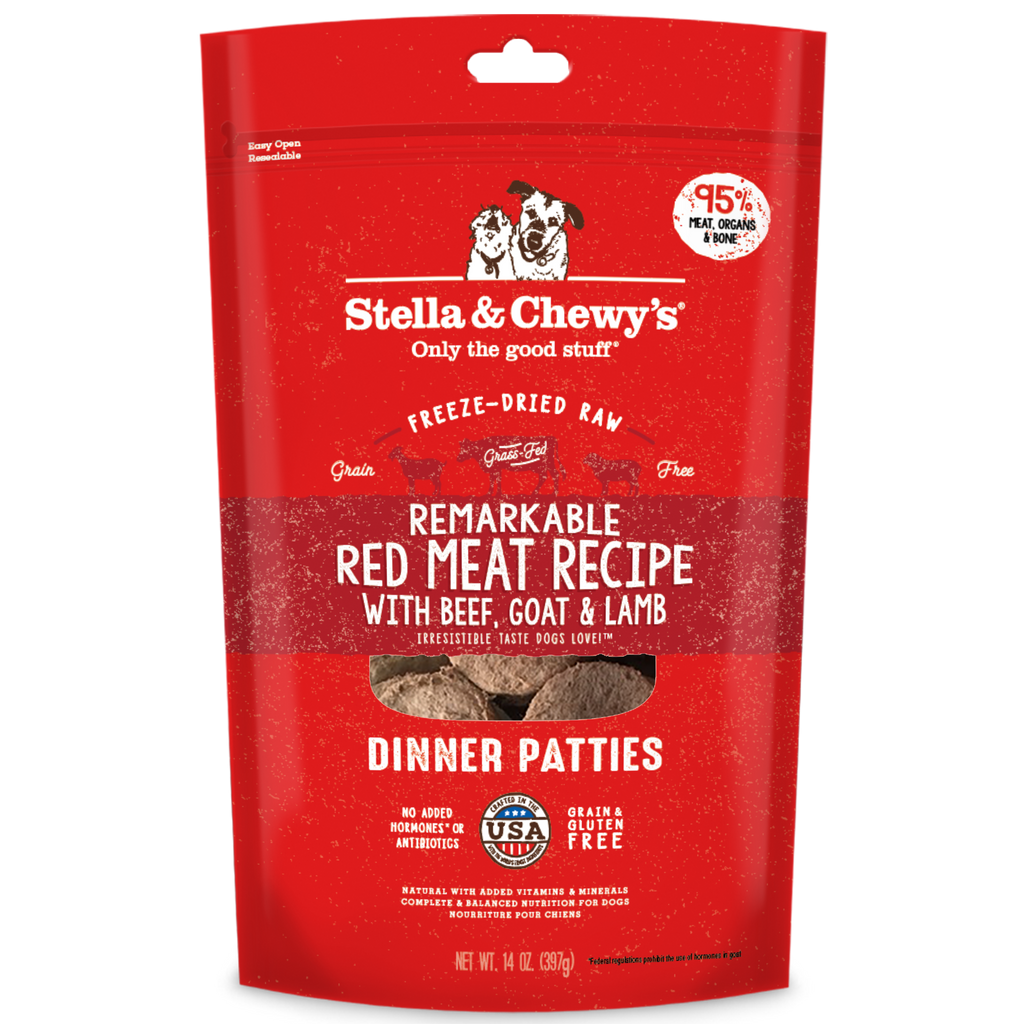 Stella & Chewy's Freeze Dried Raw Dinner Patties for Dogs 14oz - Remarkable Red Meat (Beef, Goat & Lamb)