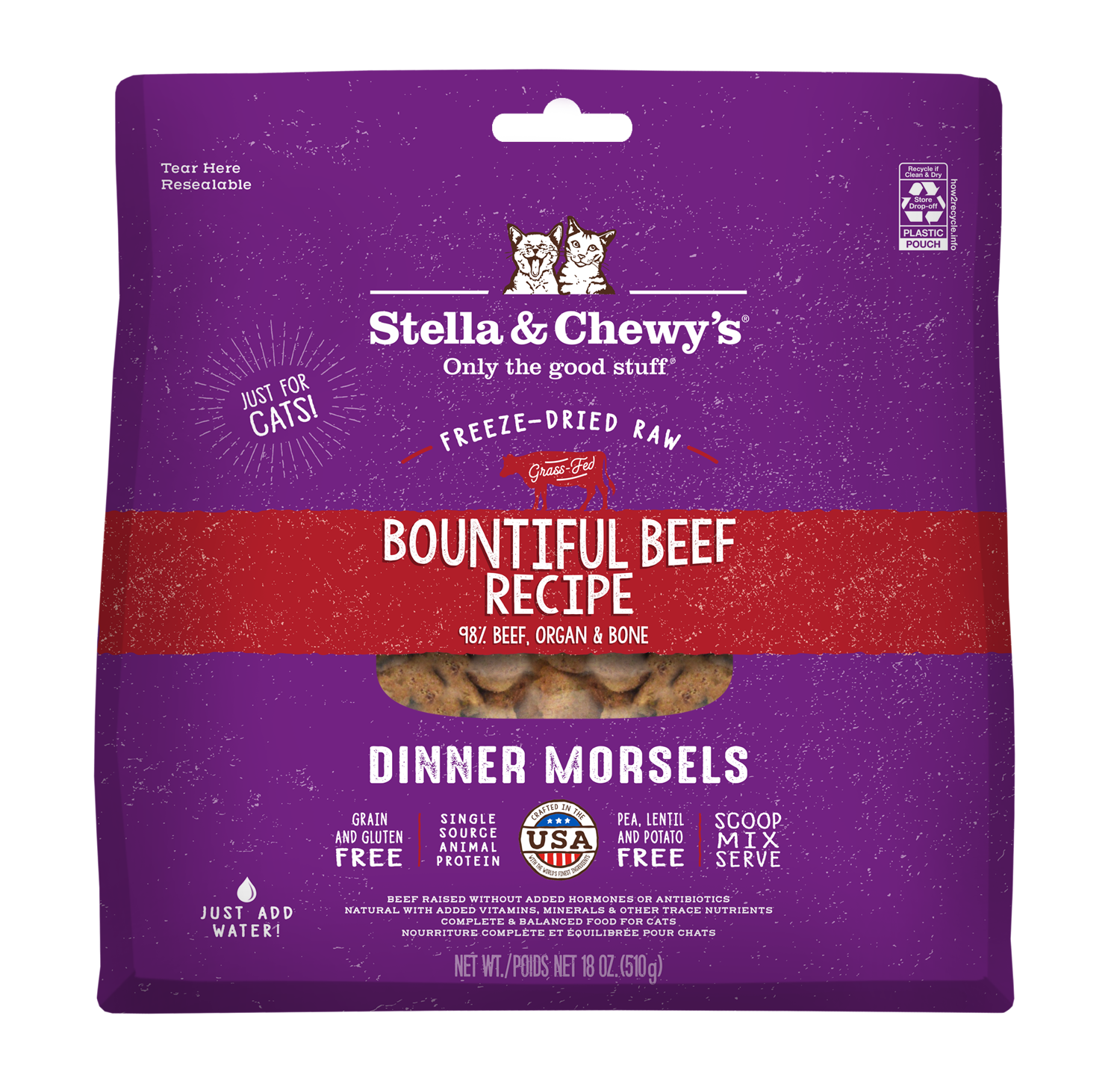 Stella & Chewy's Freeze-Dried Cat Dinner Morsels - Bountiful Beef - 2 sizes