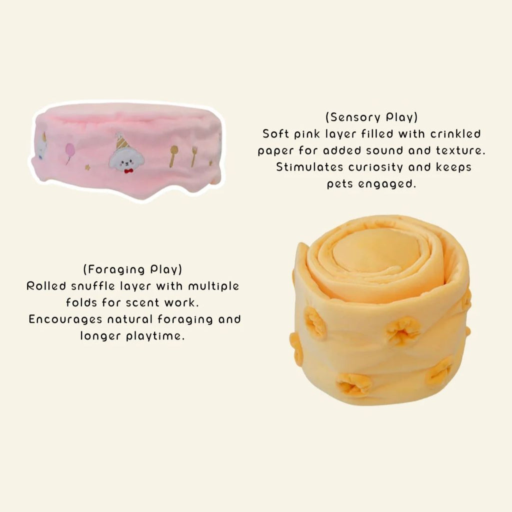 Cotties & Co x Raisingwell Birthday Cake Snuffle Enrichment Dog Toy | Happy Barkday Gift