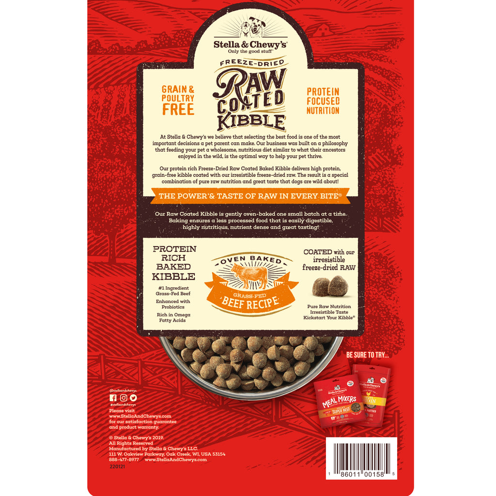 Stella & Chewy's Freeze-Dried Raw Coated Kibble Grain-Free Dry Dog Food 3.5lb | 7 recipes