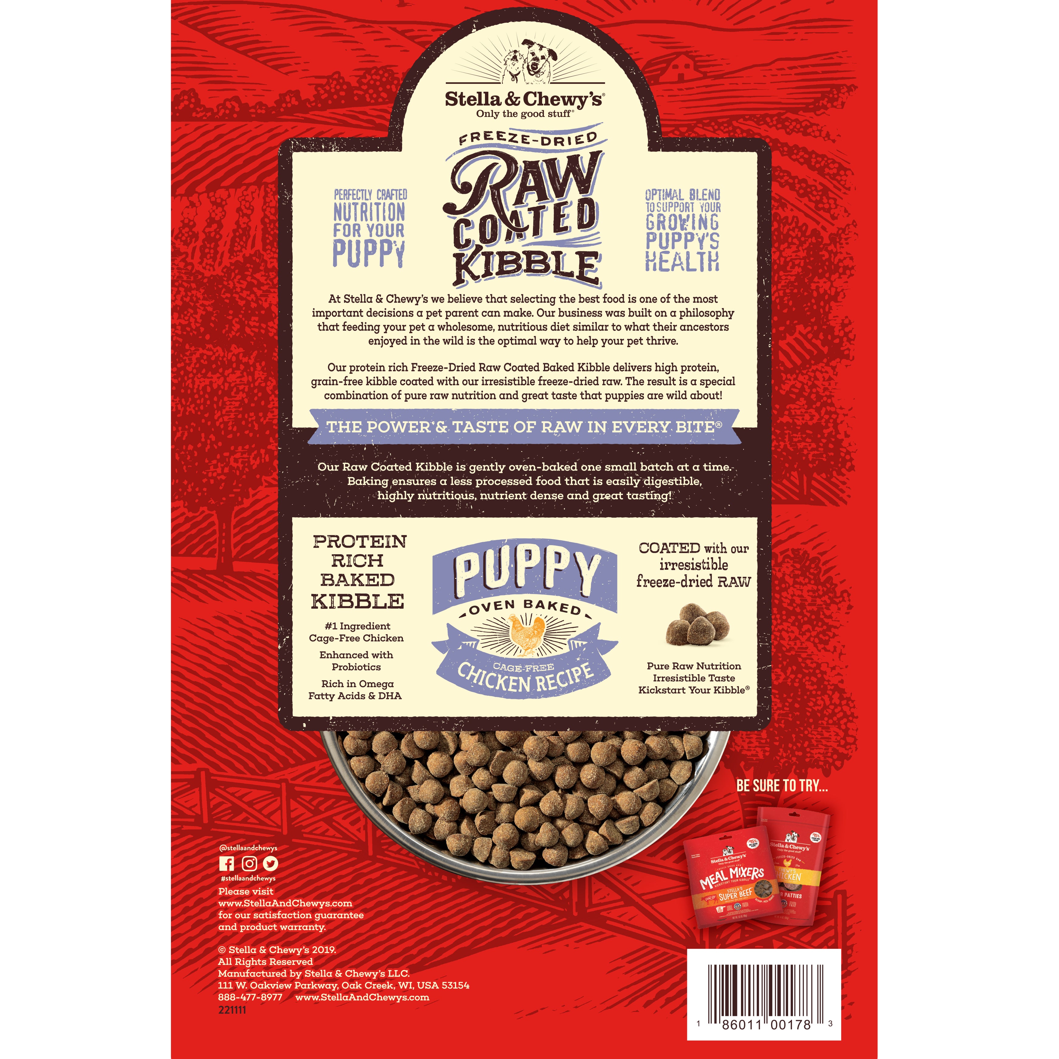 Stella & Chewy's Freeze-Dried Raw Coated Kibble Grain-Free Dry Dog Food 3.5lb | 7 recipes
