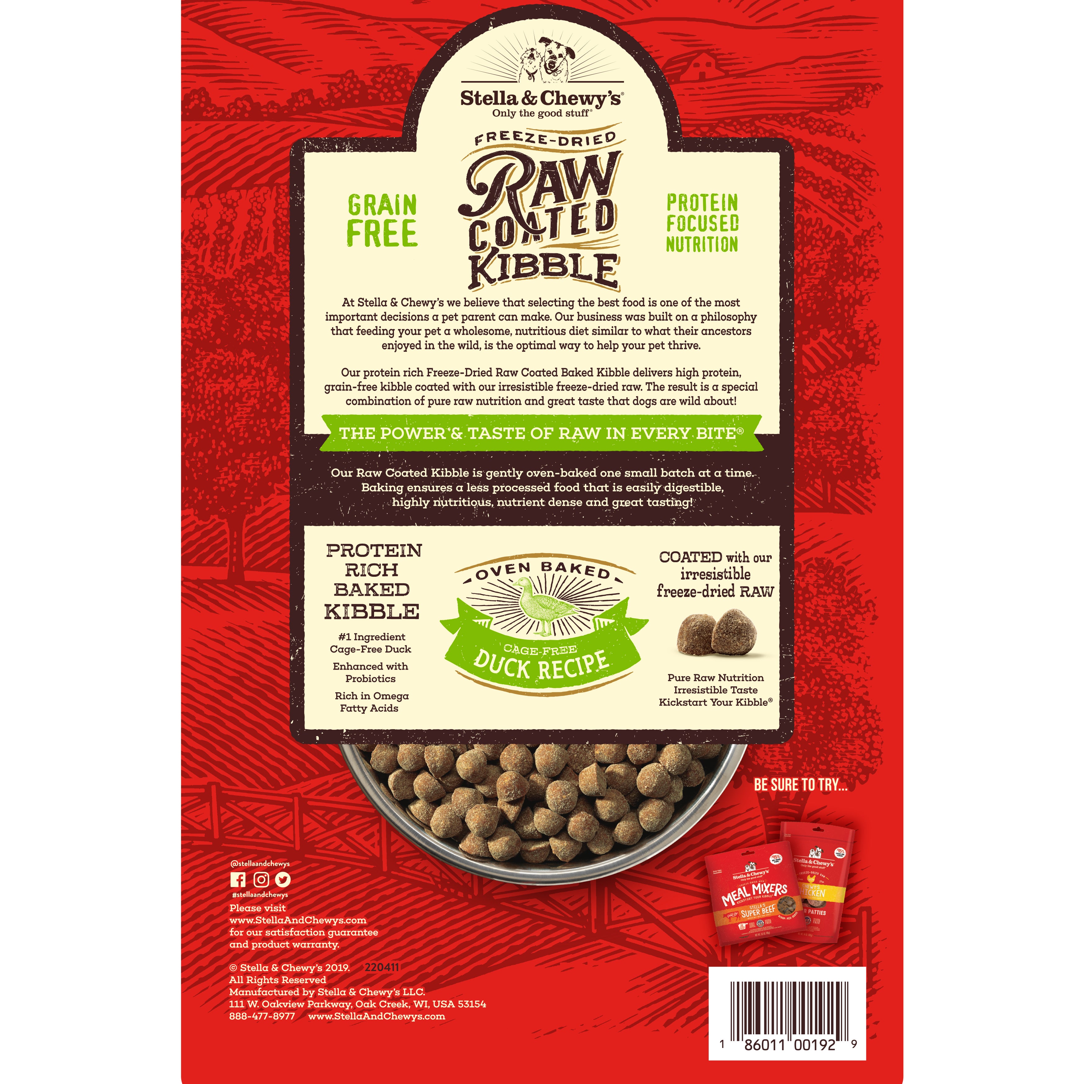 Stella & Chewy's Freeze-Dried Raw Coated Kibble Grain-Free Dry Dog Food 3.5lb | 7 recipes