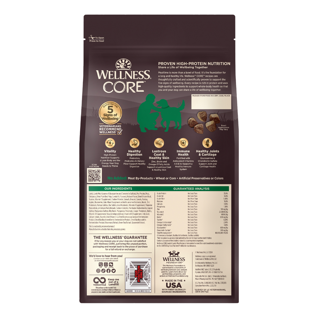 25% OFF Wellness CORE Natural Grain Free Dry Dog Food Lamb Recipe - Waku Waku Pets