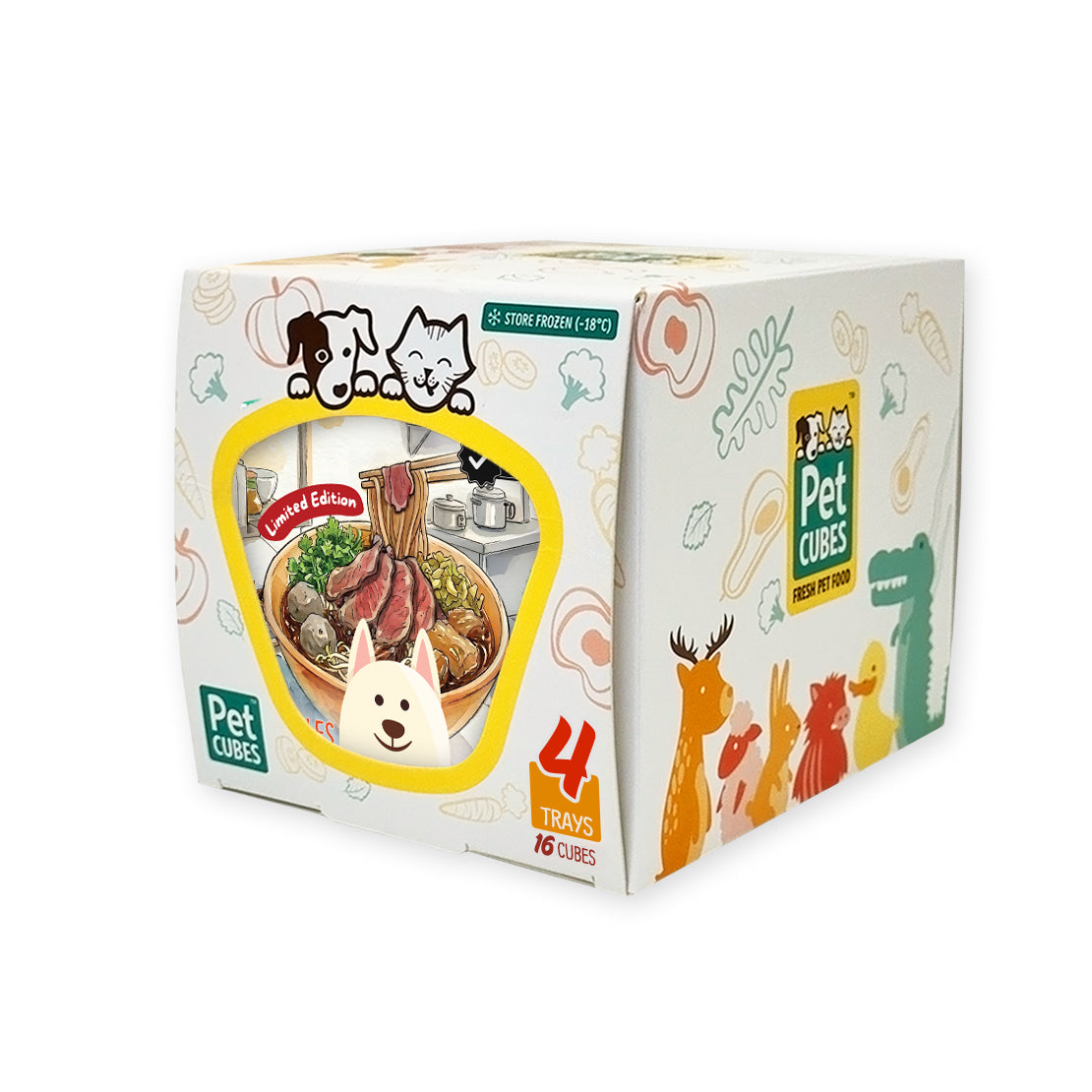 PetCubes National Day Gently Cooked Beef Noodles for Dogs - Tray 320g
