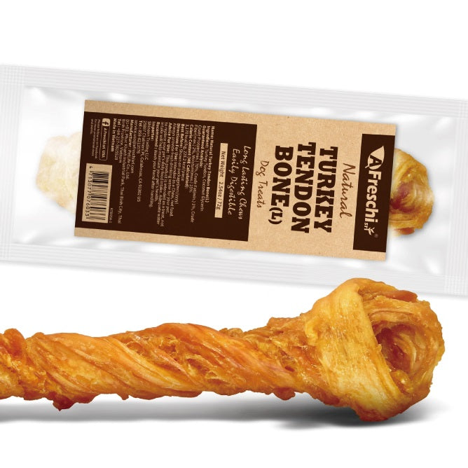 Afreschi Natural Turkey Tendon Bone L Large Dog Treat - Waku Waku Pets.