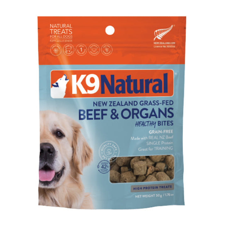 K9 Natural dog treat new zealand grass fed beef and organs healthy bites