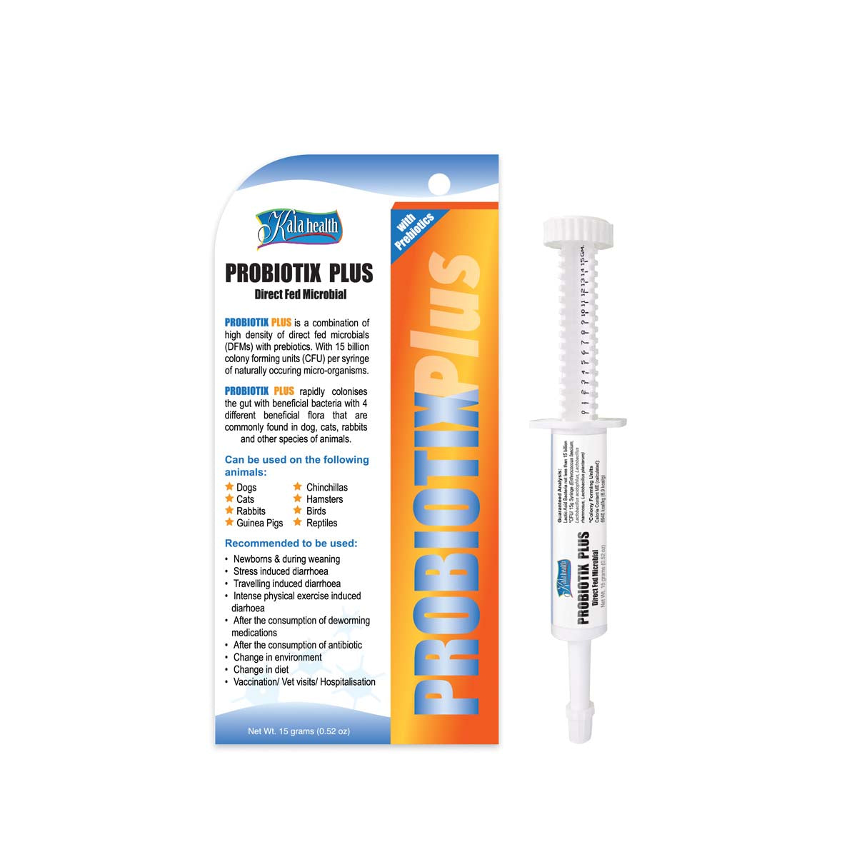 15g Kala Health Probiotix Plus Syringe Orange Coloured Box