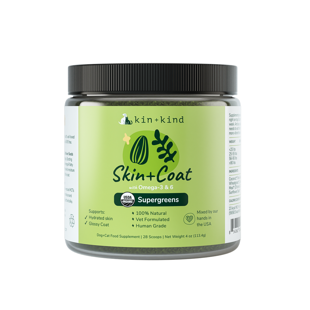 Kin + Kind Healthy Skin and Coat Supplement for Dogs & Cats 4oz (Small Jar)