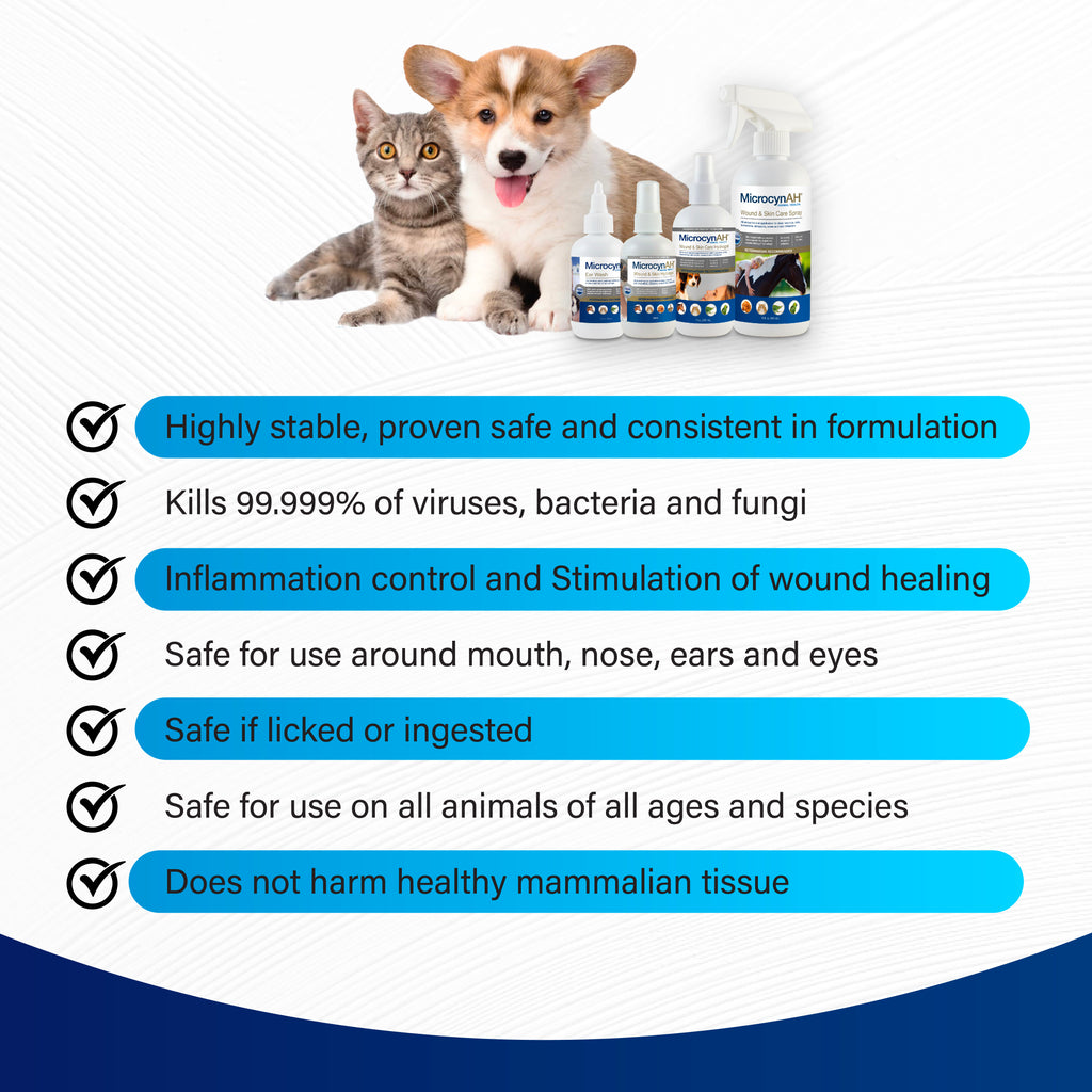 MicrocynAH Ear Rinse Wash For Dogs & Cats 3oz 100ml