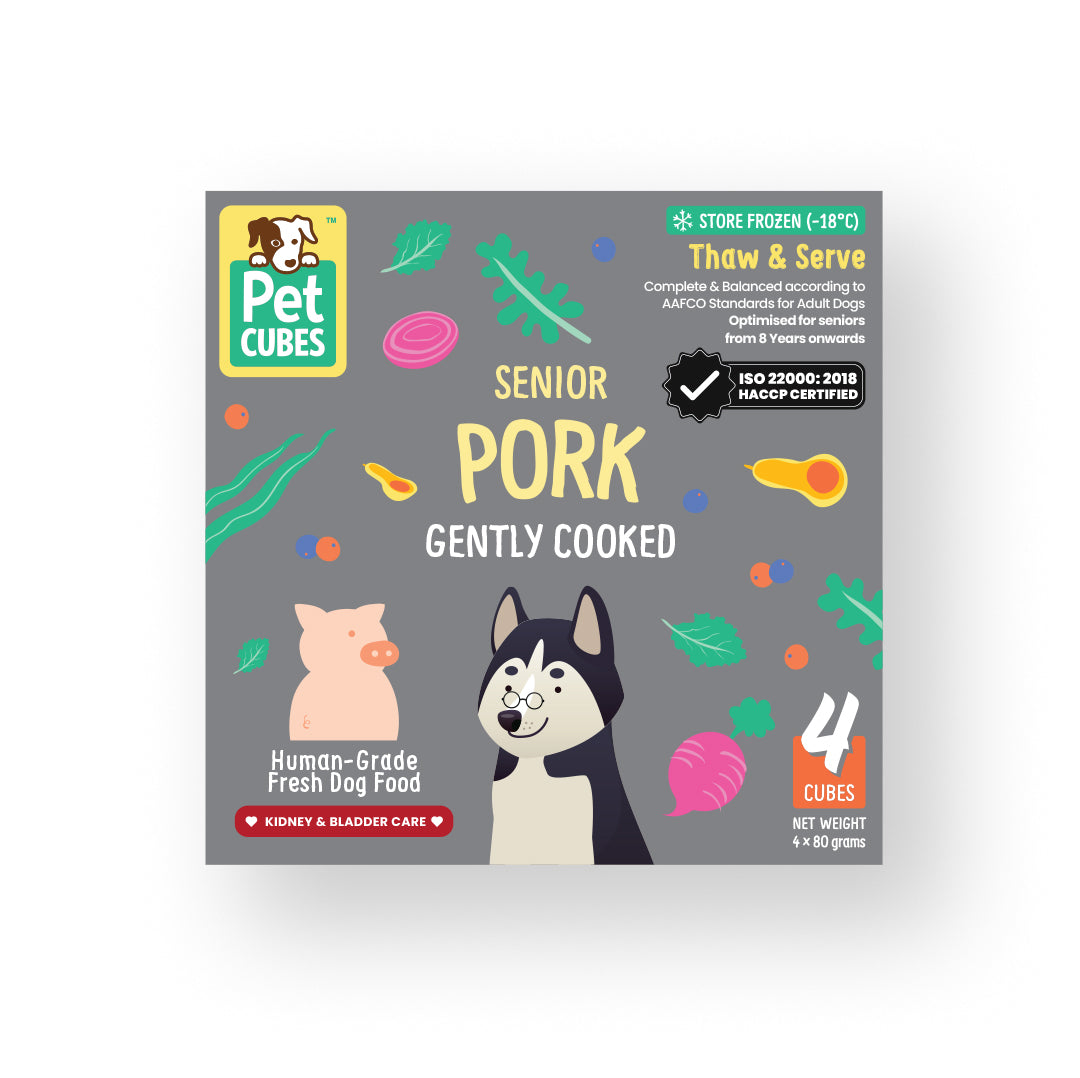 PetCubes Senior Gently Cooked Dog Food - Pork 2.24 KG