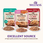 Bundle of 12 Wellness CORE Tiny Tasters Minced Chicken & Beef Grain-Free Wet Cat Food 50g