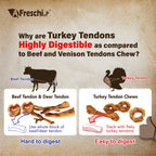 AFreschi Natural Turkey Tendon Pretzel Dog Treat Chew - Medium (M)