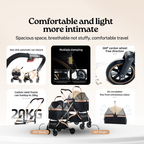 Pet Stroller Coffee Model  Detachable and Foldable Pet Pram for Dogs and Cats
