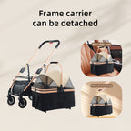 Pet Stroller Coffee Model  Detachable and Foldable Pet Pram for Dogs and Cats