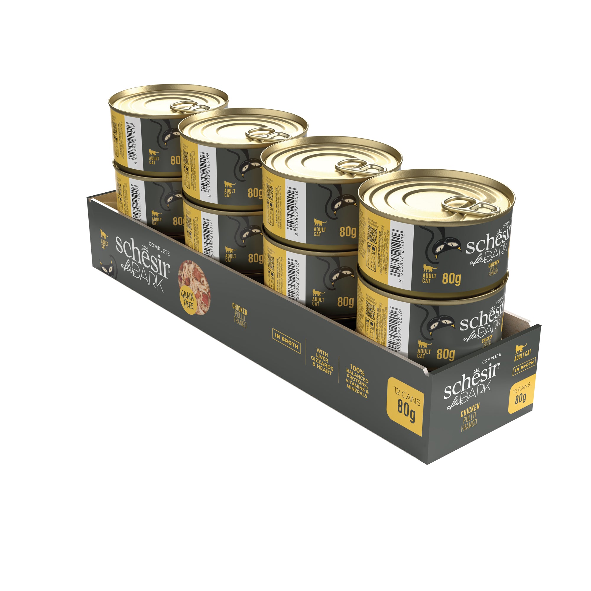 Schesir After Dark Chicken Wholefood Canned Grain Free Wet Cat Food 80g