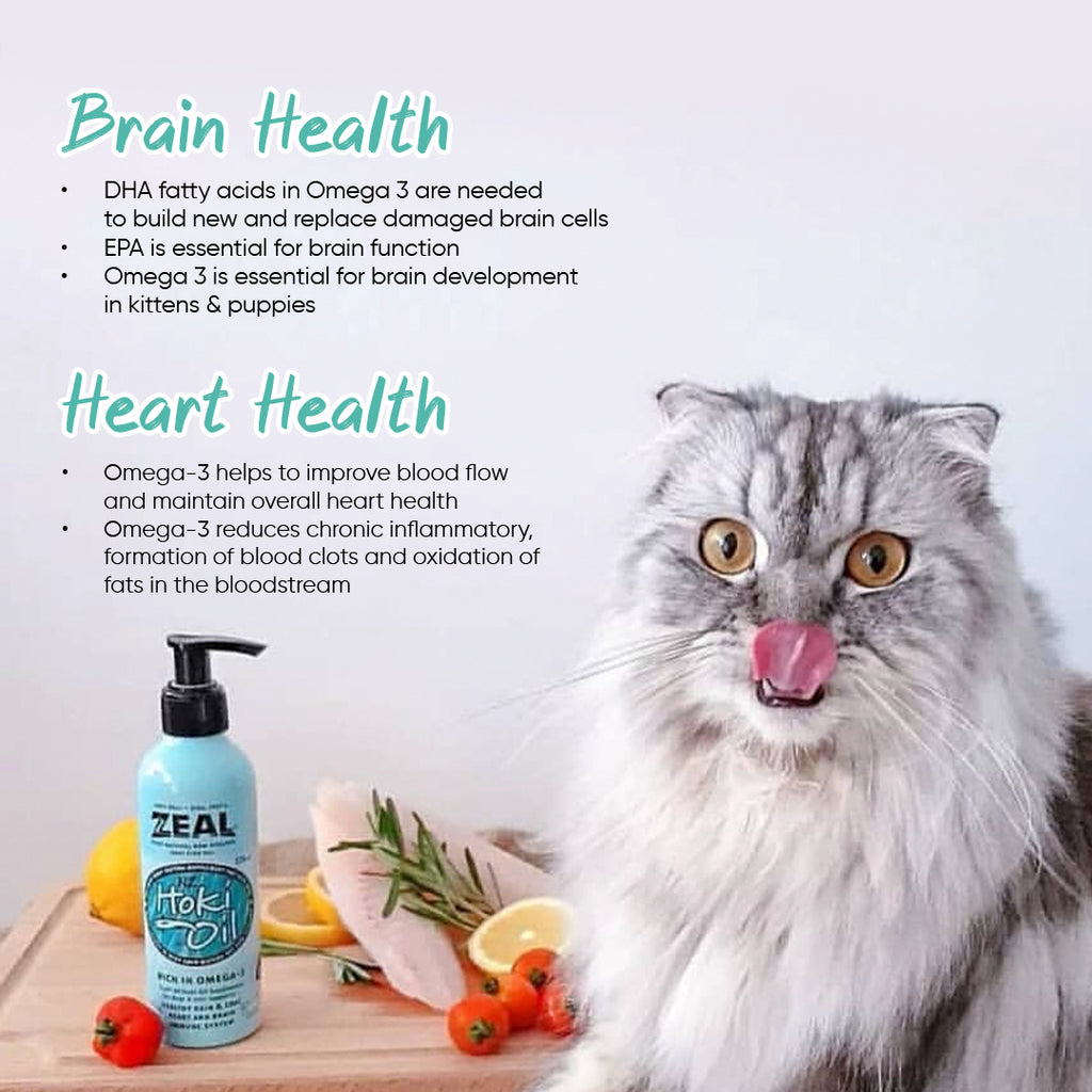 Cat Benefits Hoki Fish Oil from Zeal - Waku Waku Pets. 