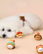 Cotties & Co Pet Toy Takoyaki Balls Set of 3 - Squeaky, Crinkle, Rattle