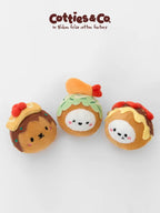Cotties & Co Pet Toy Takoyaki Balls Set of 3 - Squeaky, Crinkle, Rattle