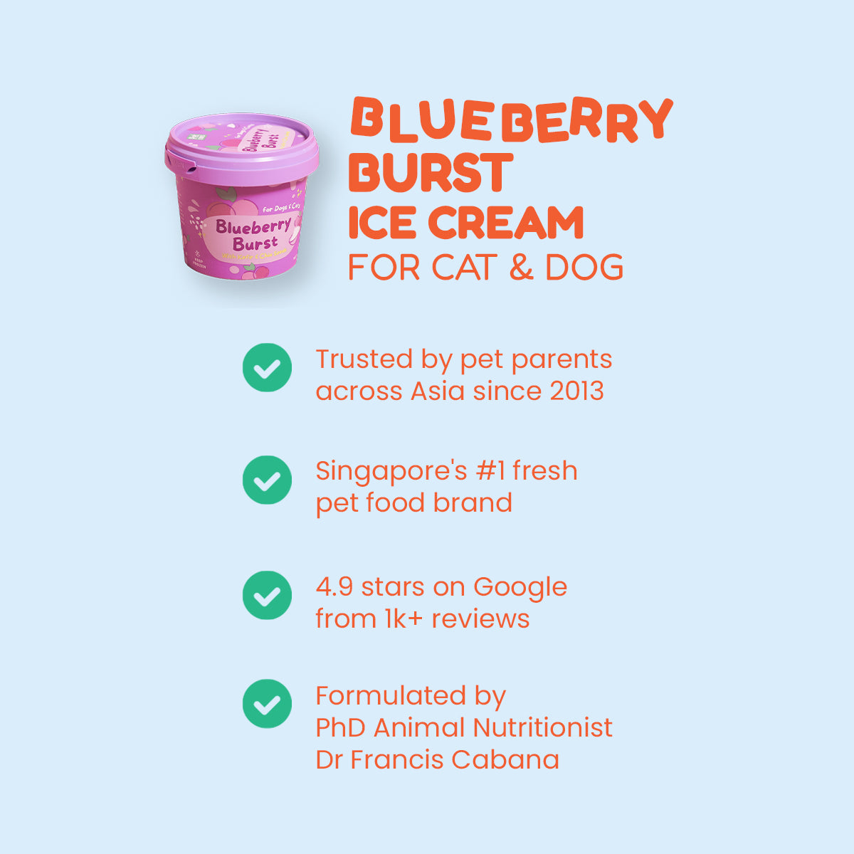 PetCubes Ice Cream for Dogs & Cats - Blueberry Burst 3.5oz