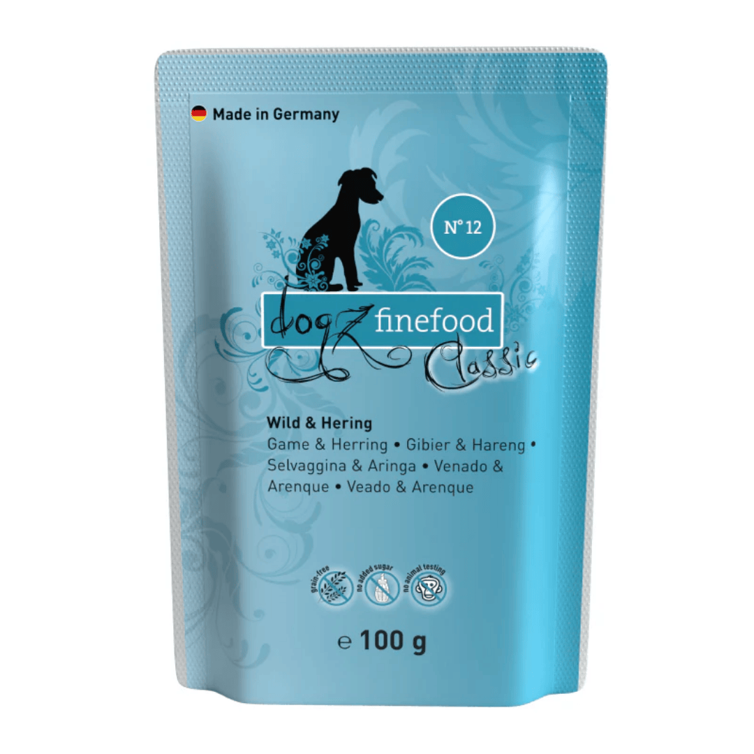 blue dogz finefood classic wild game and herring 100g for dogs