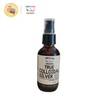 dom and cleo true colloidal silver spray in a dark glass bottle for pets