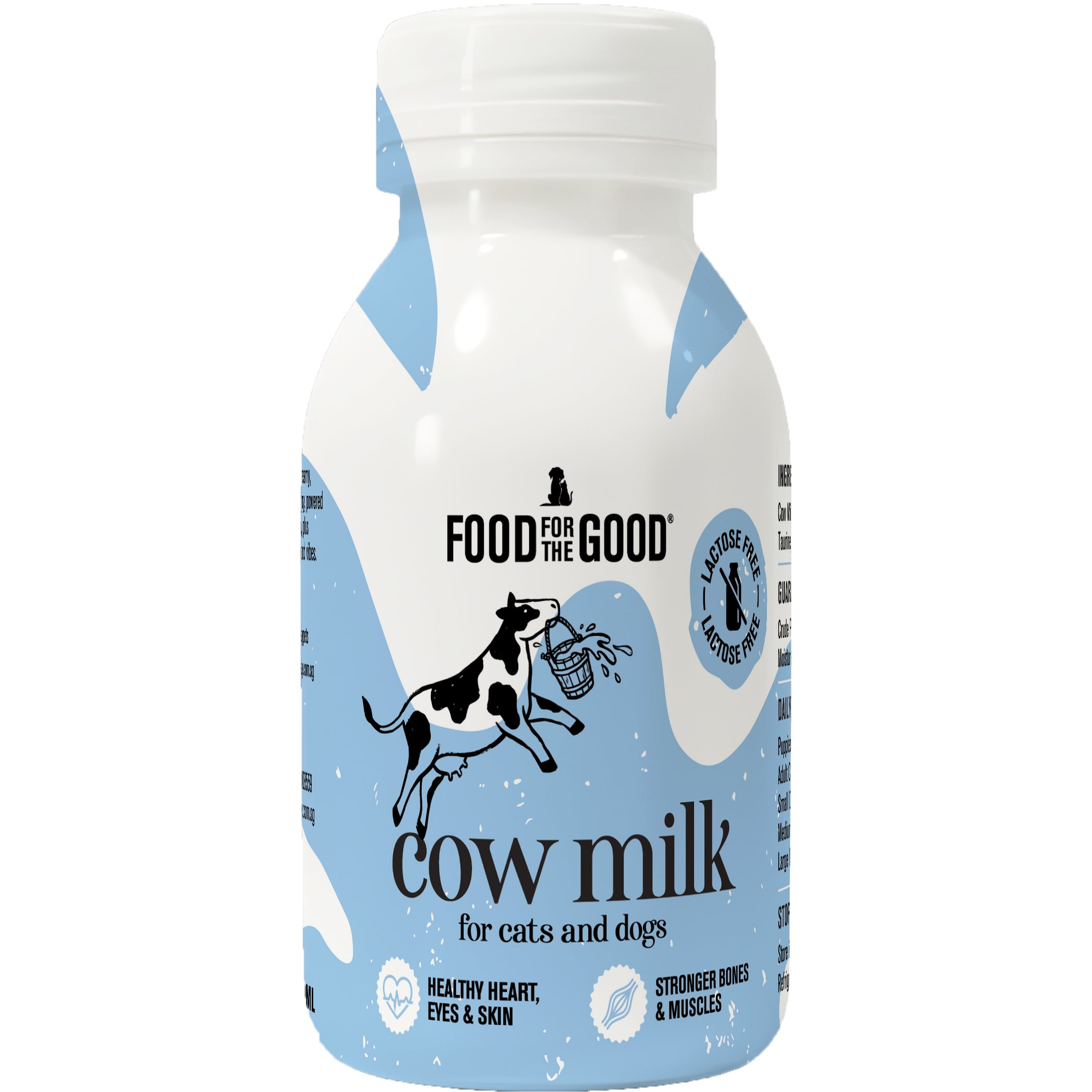 Food for the Good Pet Milk for Cats and Dogs 200ml - Cow Milk and Goat Milk | Lactose-free, Meal Topper, Treats