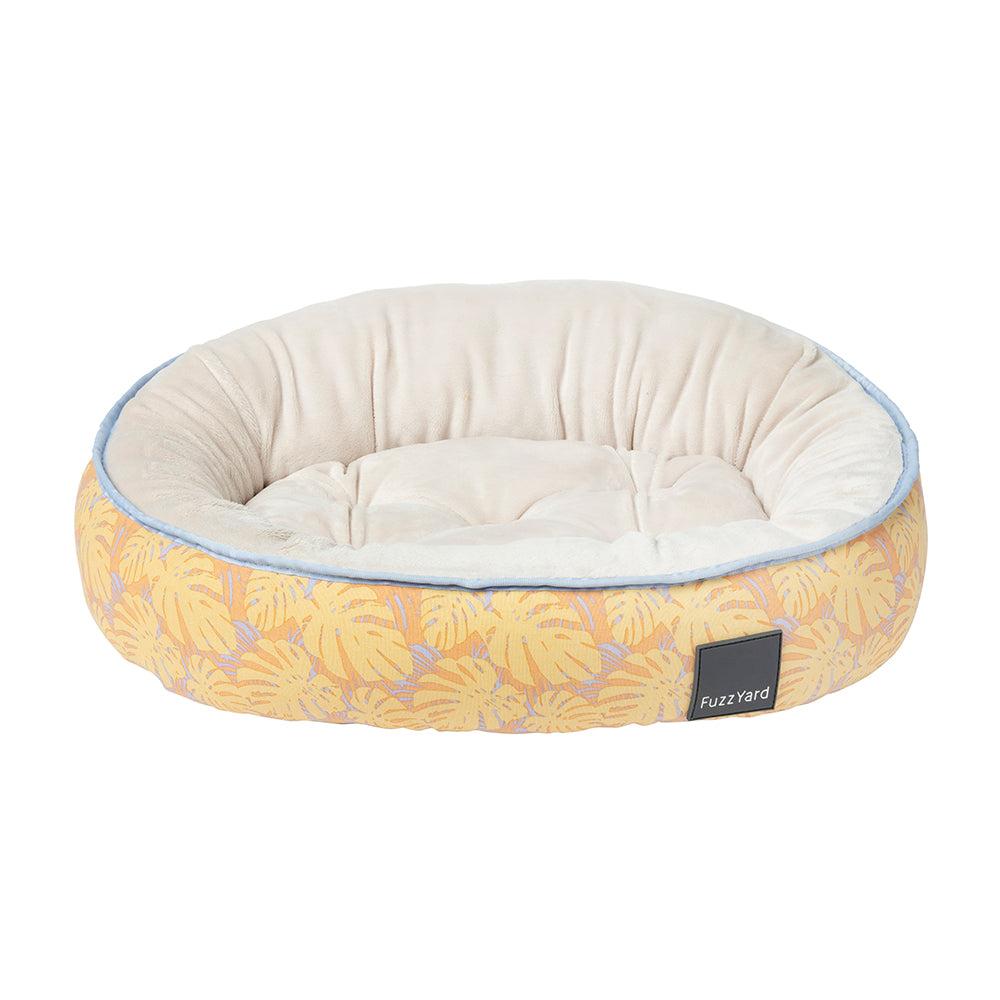 fuzzyard reversible soft pet bed maui yellow  - waku waku pets