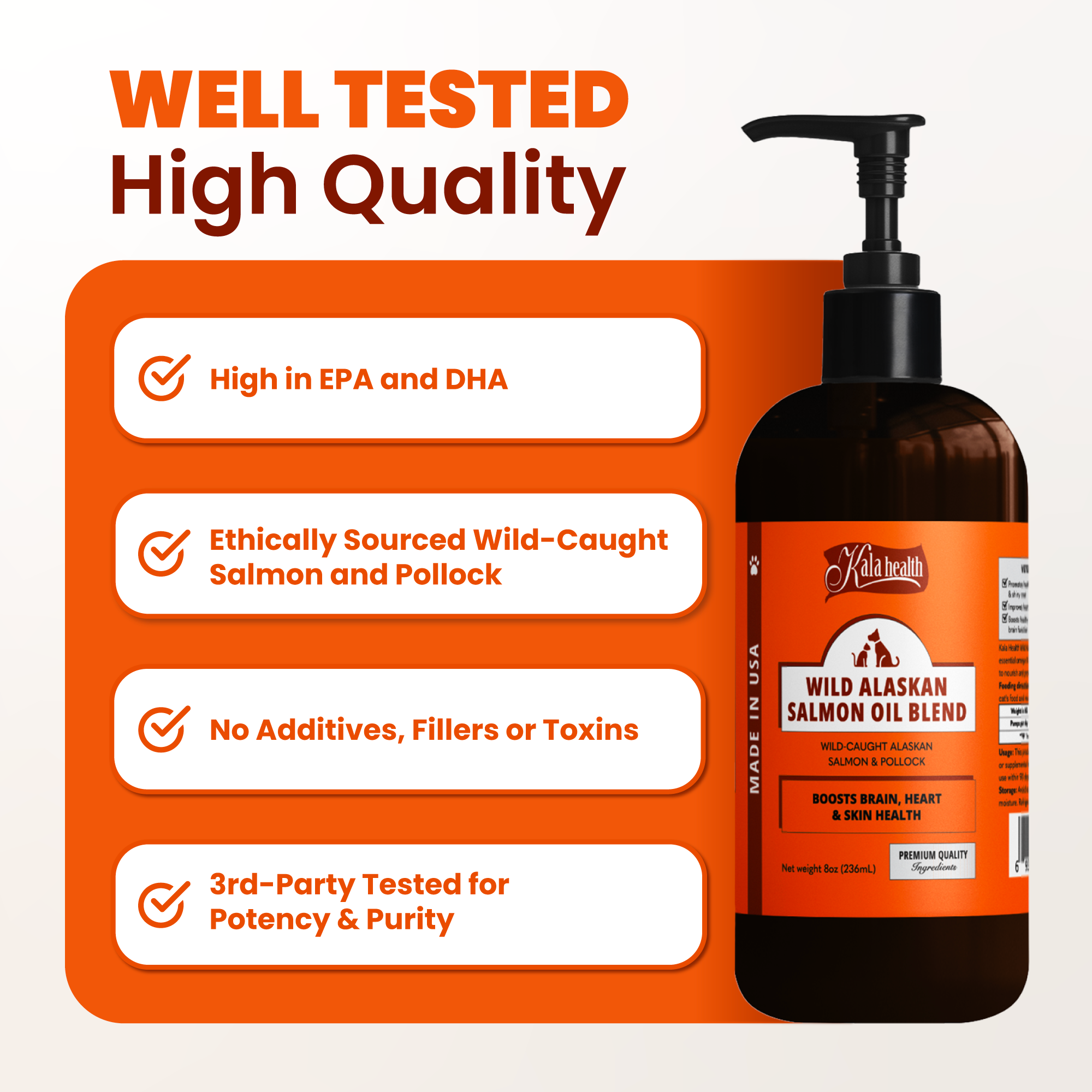 Kala Health Wild Alaskan Salmon Oil Blend for Dogs and Cats 32oz (976ml)