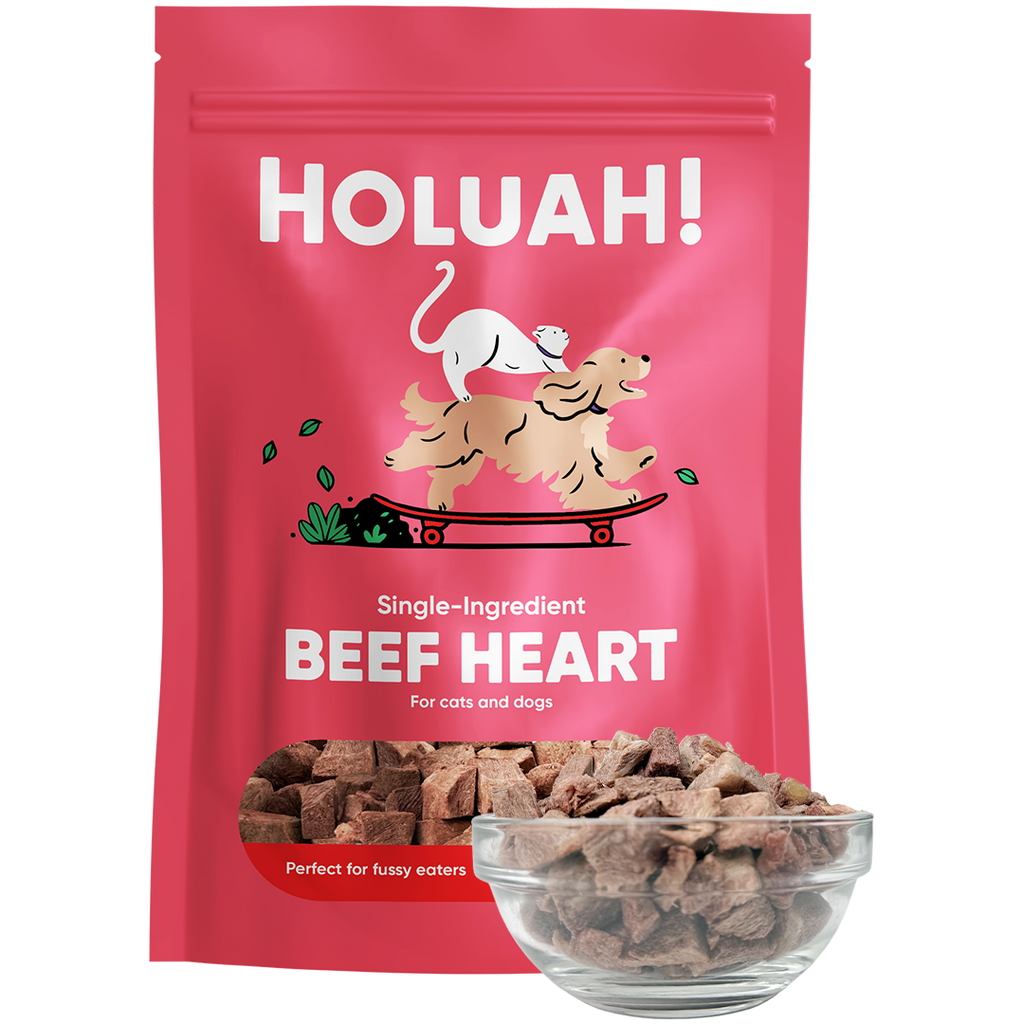 Holuah Freeze Dried Beef Heart Treat for Cats and Dogs