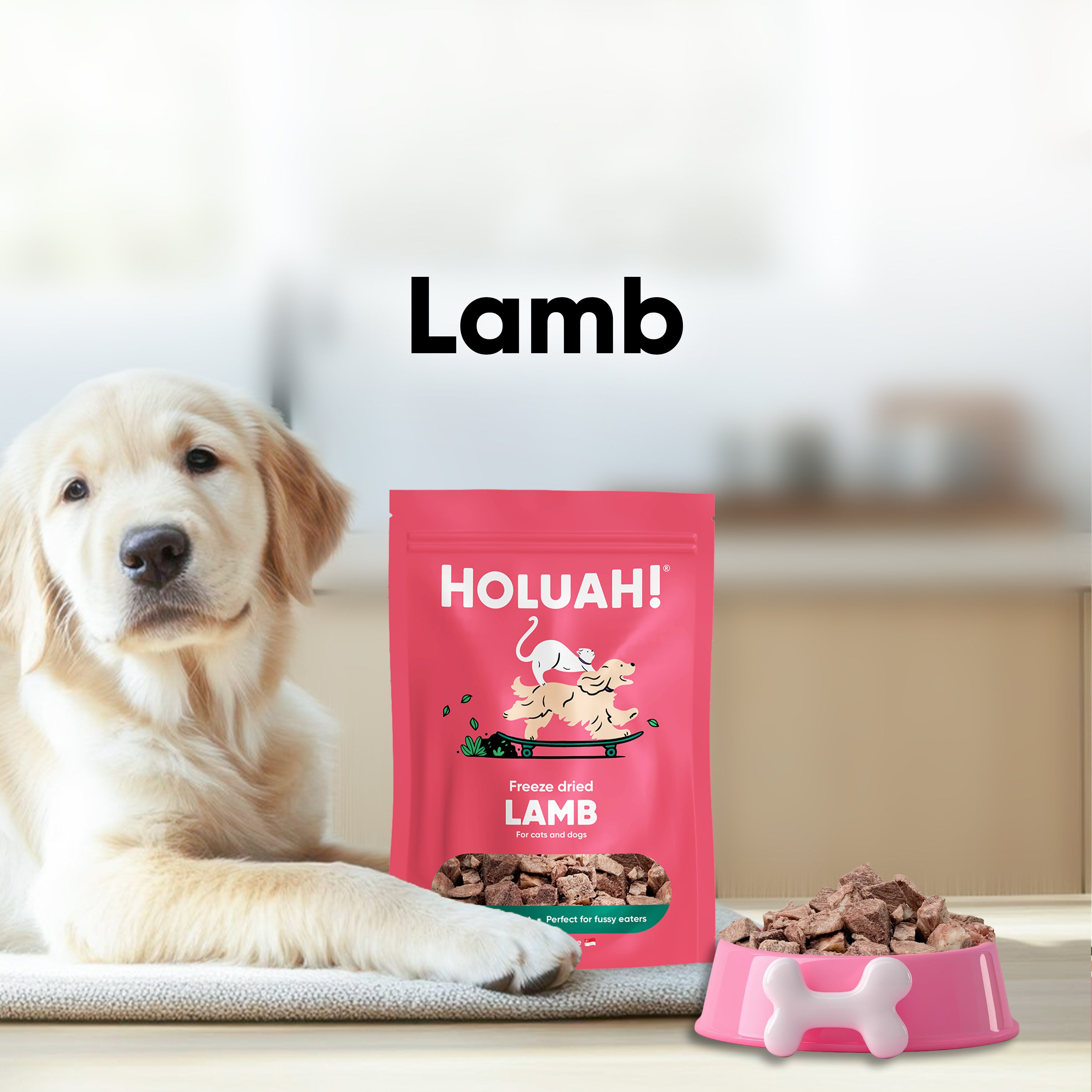 Holuah Freeze Dried Pork Heart Treat for Dogs and Cats