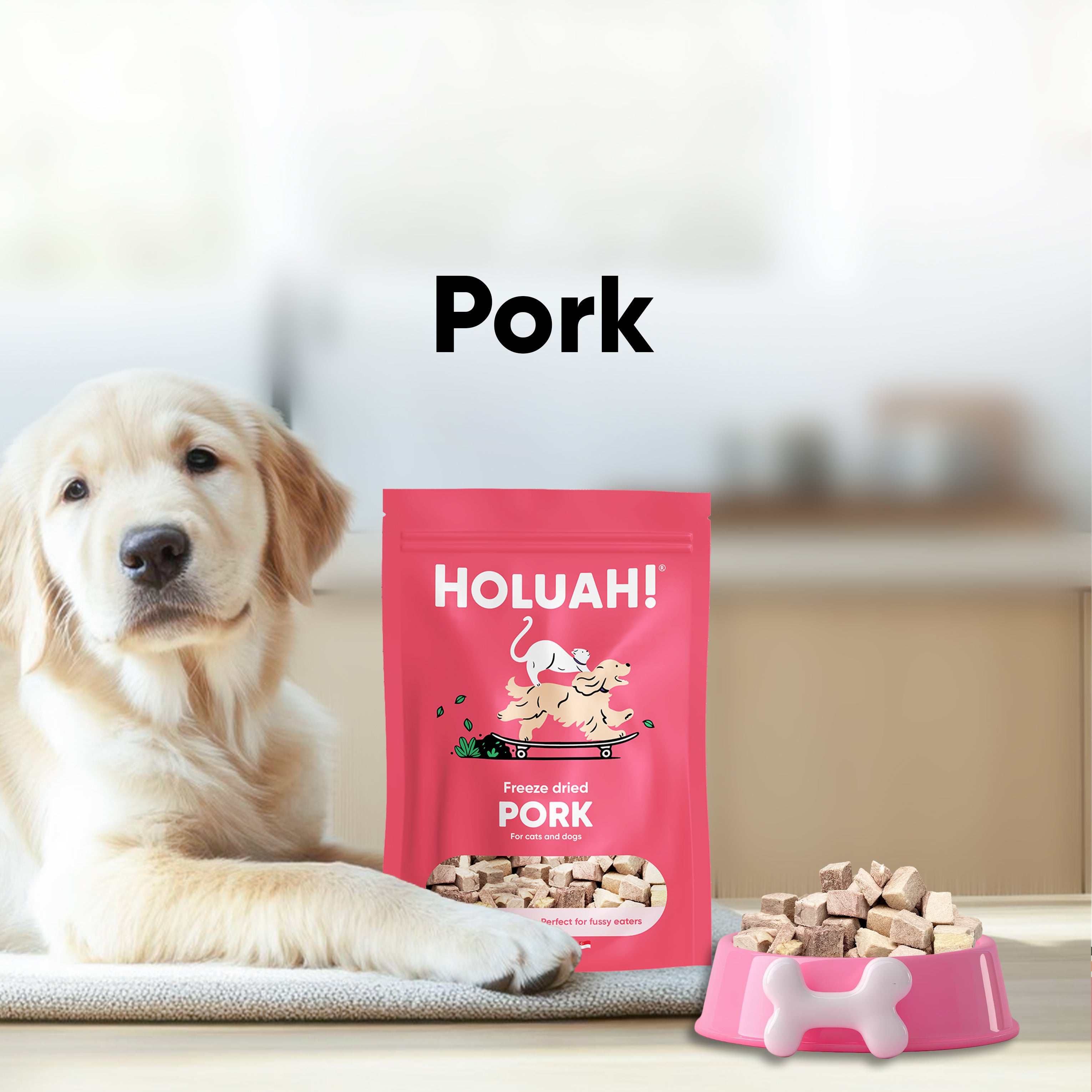 Holuah Freeze Dried Pork Heart Treat for Dogs and Cats