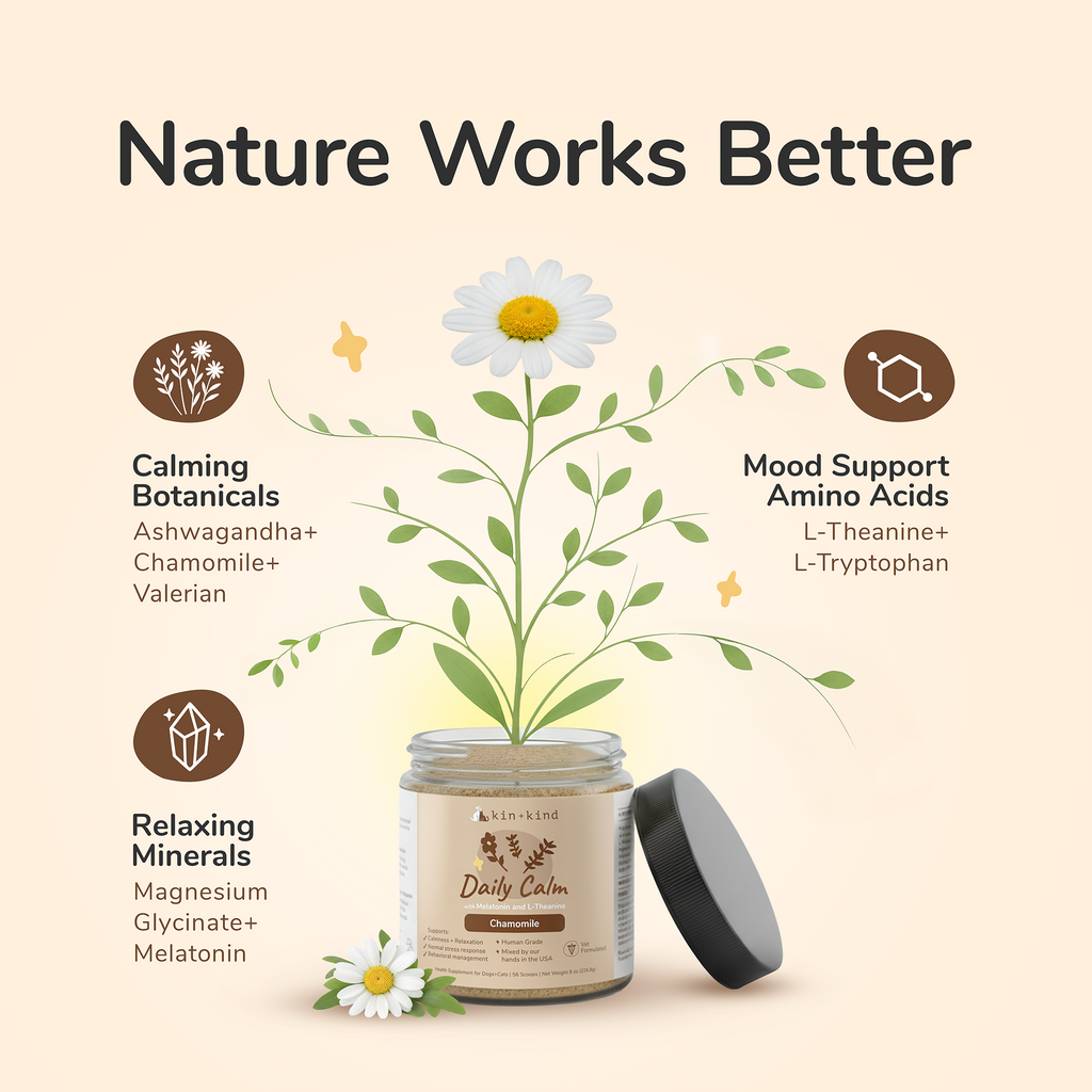 Kin + Kind Daily Calm Supplement for Dogs & Cats - 2 sizes