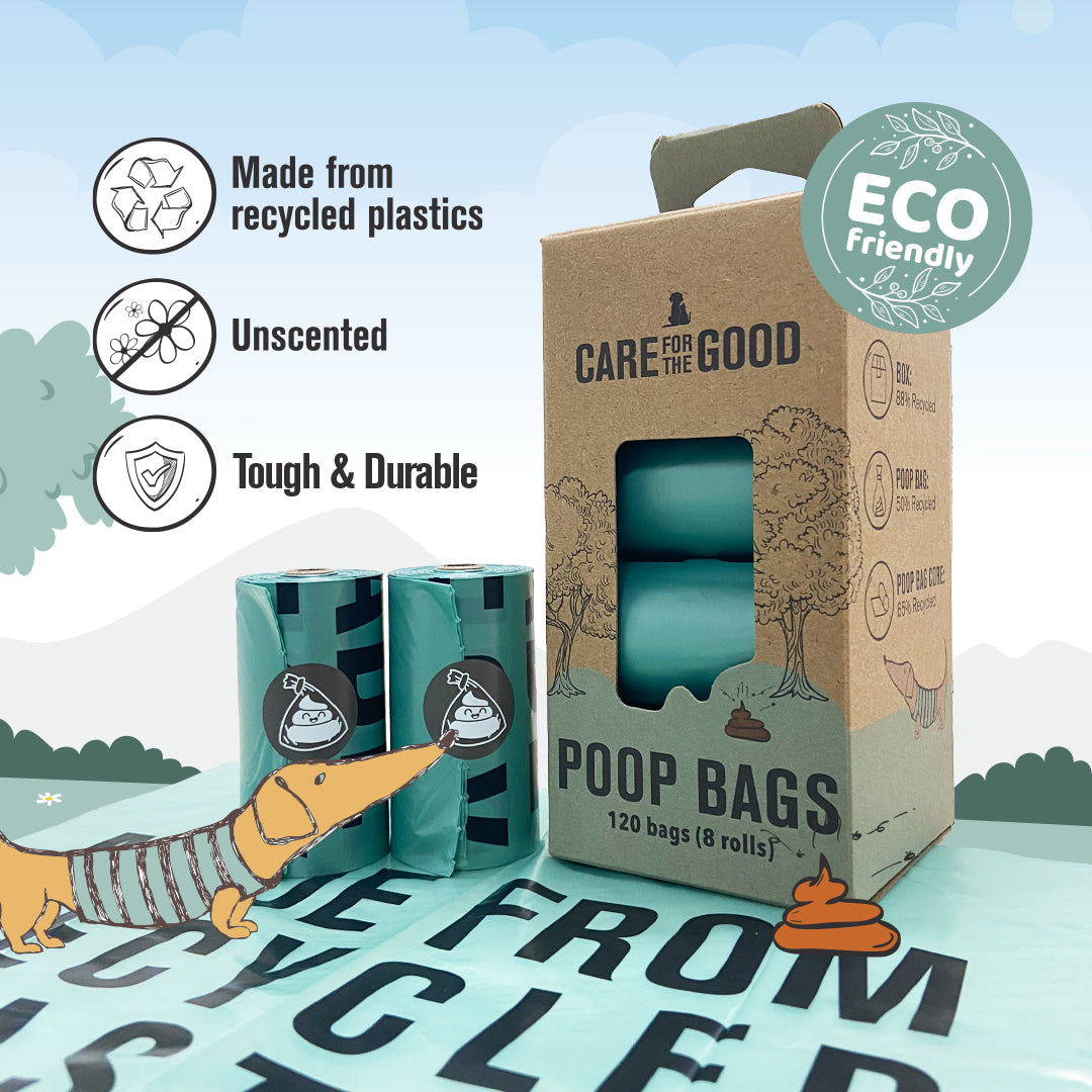Care For The Good ECO friendly Unscented Poop Bags - Waku Waku Pets.
