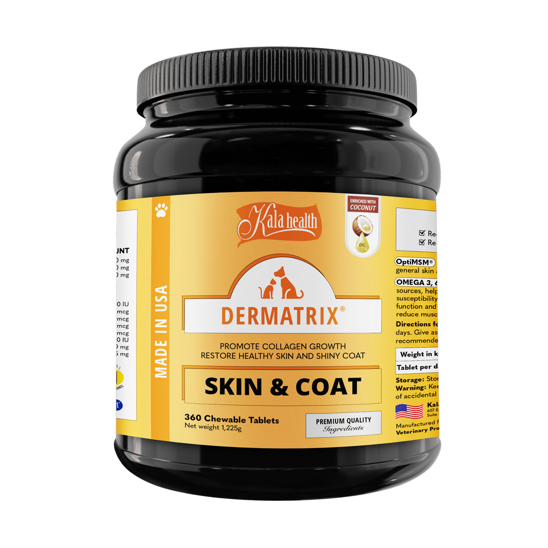 Kala Health Dermatrix Skin & Coat for Dogs and Cats 360 Tablets
