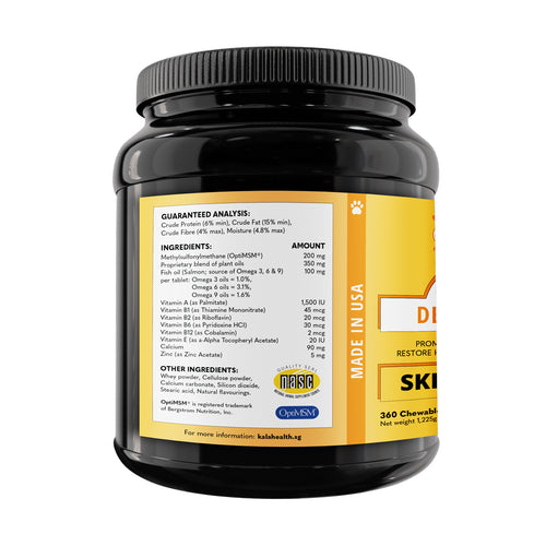 Kala Health Dermatrix Skin & Coat for Dogs and Cats 360 Tablets