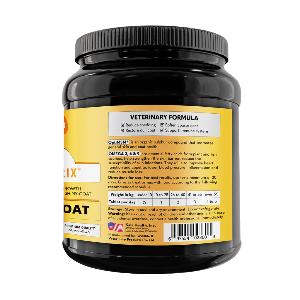Kala Health Dermatrix Skin & Coat for Dogs and Cats 360 Tablets