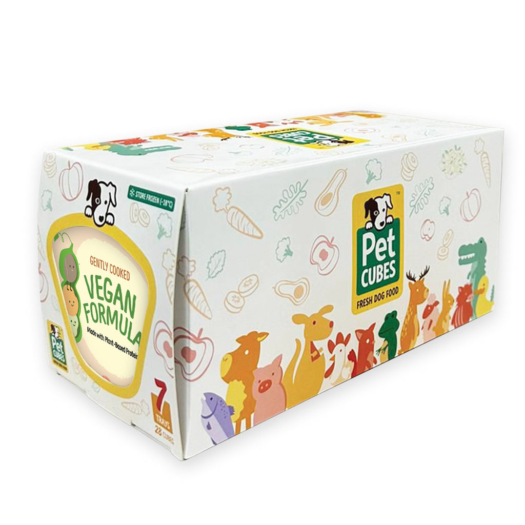 Case of PetCubes Gently Cooked Dog Food in Vegan Formula made with plant-based protein