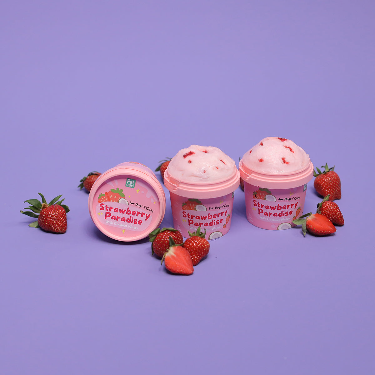 PetCubes Ice Cream for Dogs & Cats - Strawberry Paradise 3.5oz