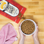 bowl of smaller sized kibbles for small breed dogs