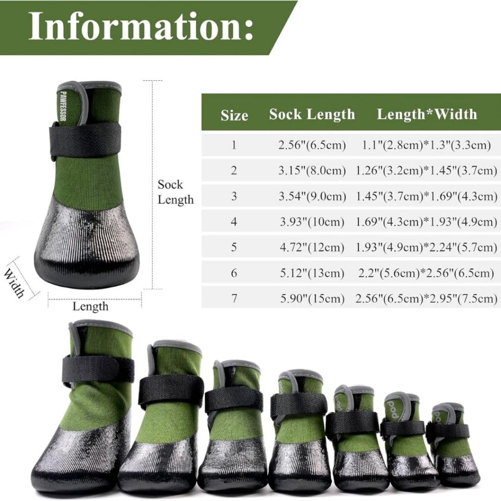 sizing guide pawfessor dog soft shoes
