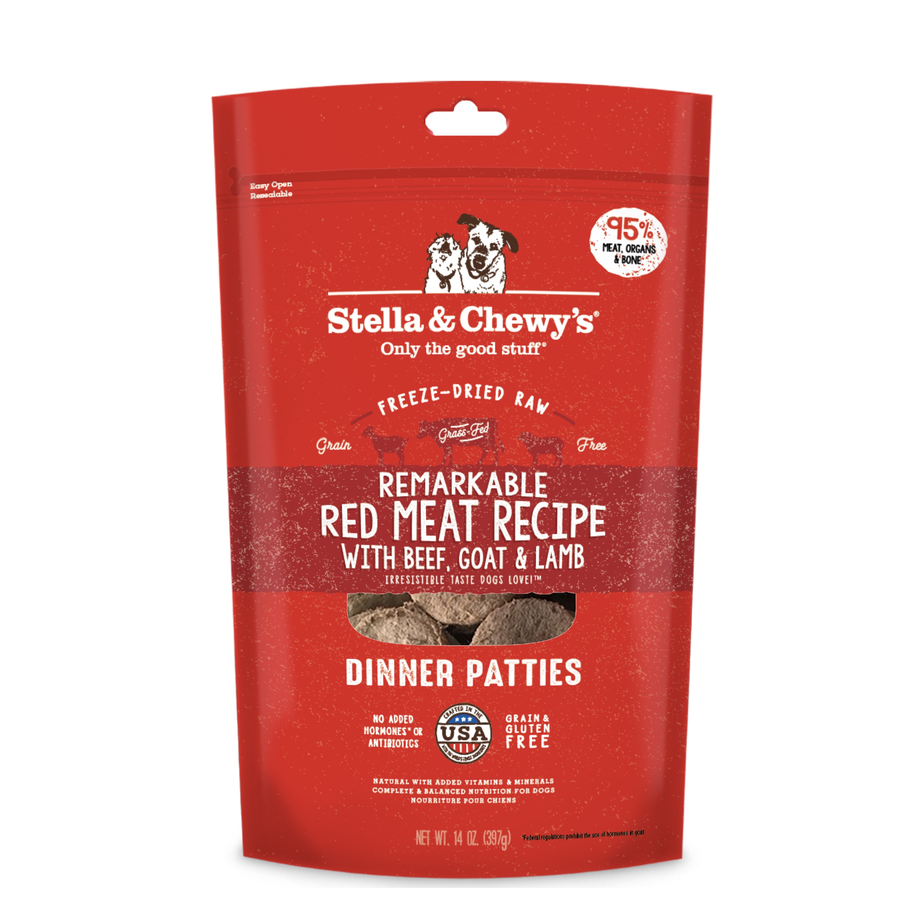 stella and chewy's freeze dried dinner patties red meat recipe 14oz