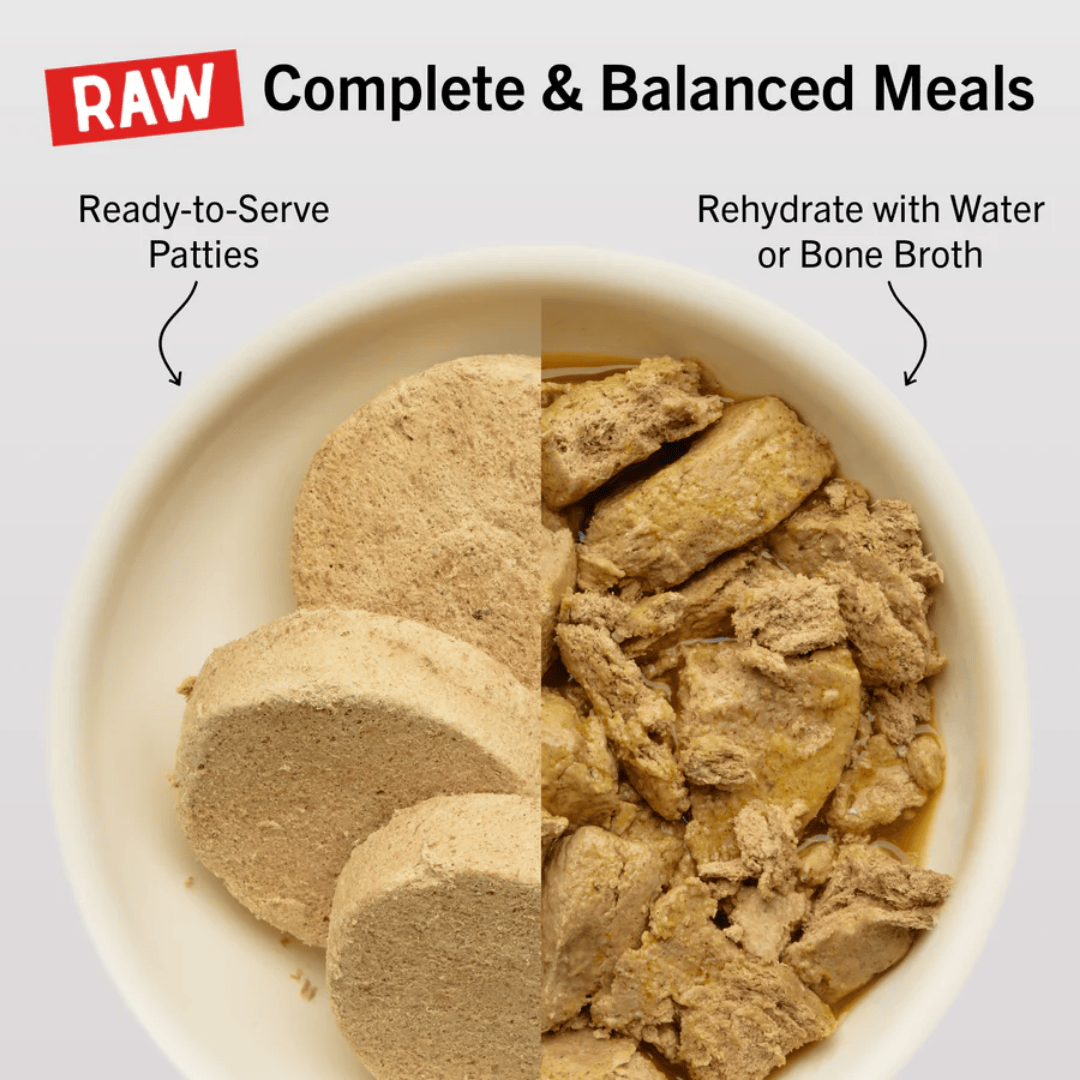 stella and chewys dinner patties before and after rehydration