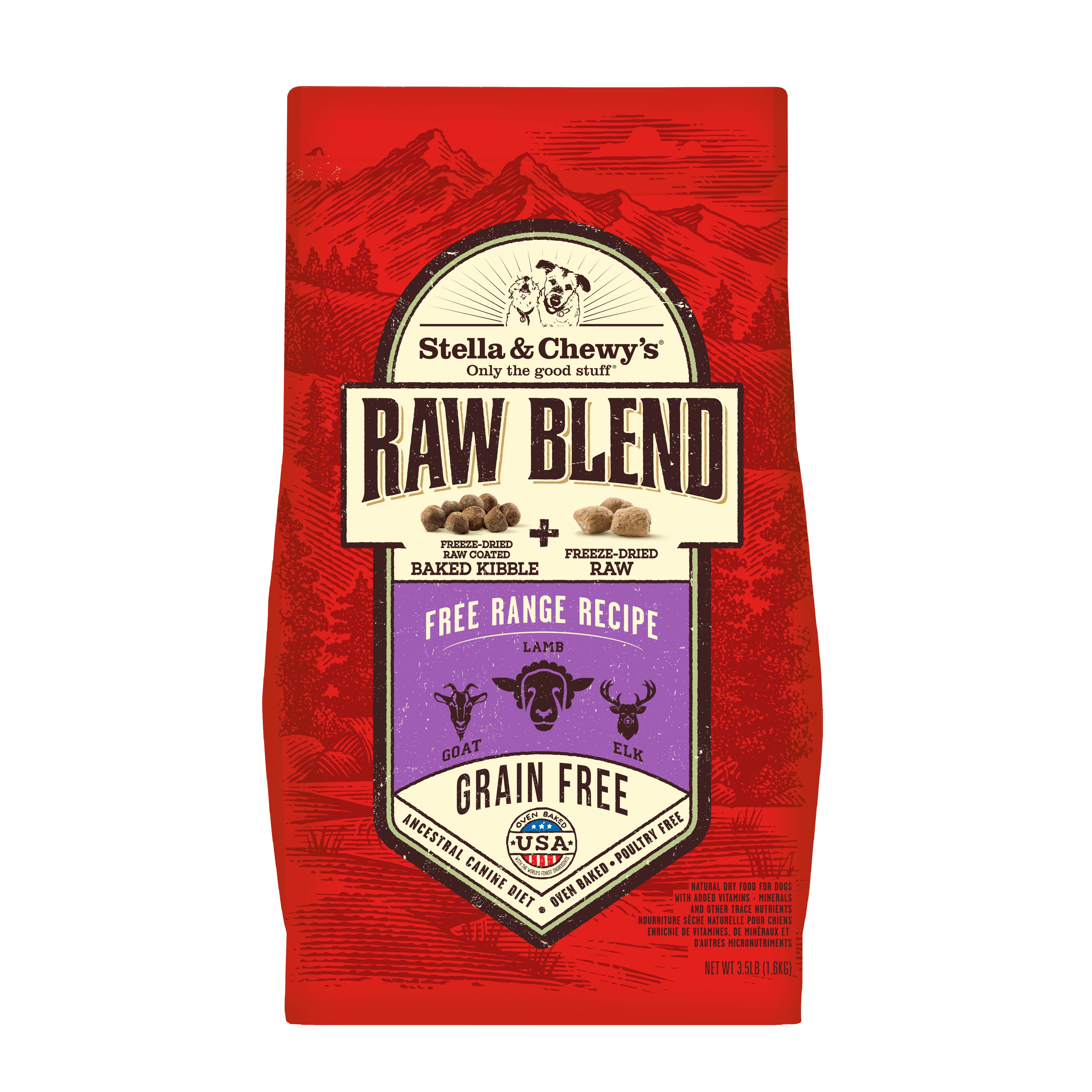 (BB Nov 10 2026) Stella & Chewy's Raw Blend Free Range Grain-Free Dry Dog Food 3.5lb