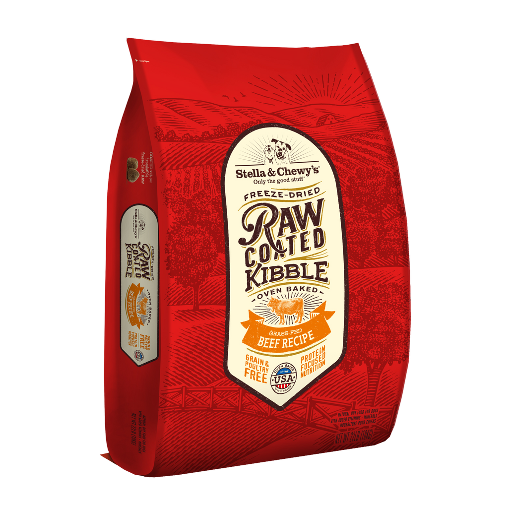 Stella & Chewy's Freeze Dried Raw Coated Beef Grain Free Dry Dog Food Kibbles 22lb 10kg