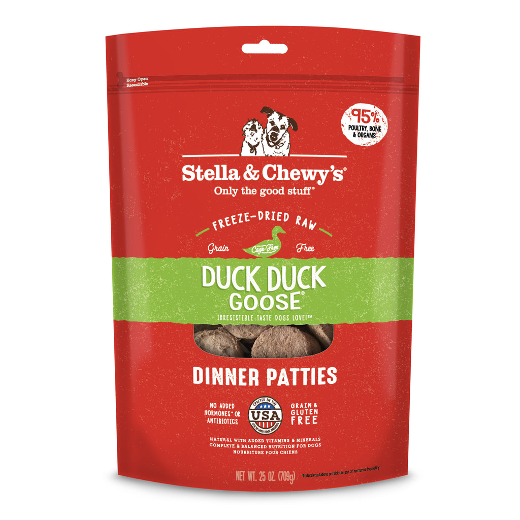 Stella & Chewy's Duck Duck Goose Dinner Patties Freeze-Dried Raw Dog Food 25oz
