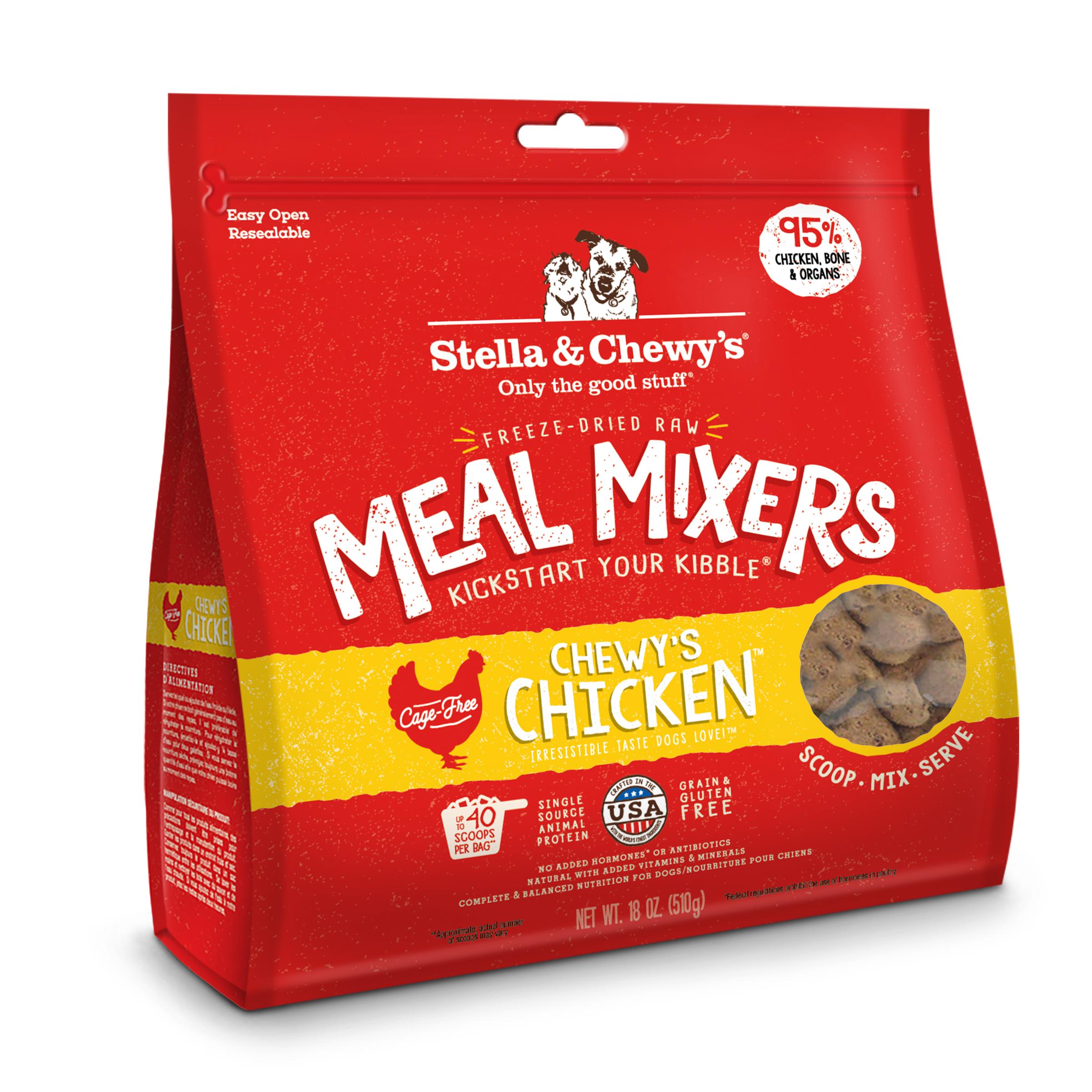 Stella & Chewy's Chicken Meal Mixers Freeze-Dried Raw Dog Food Topper, 18-oz