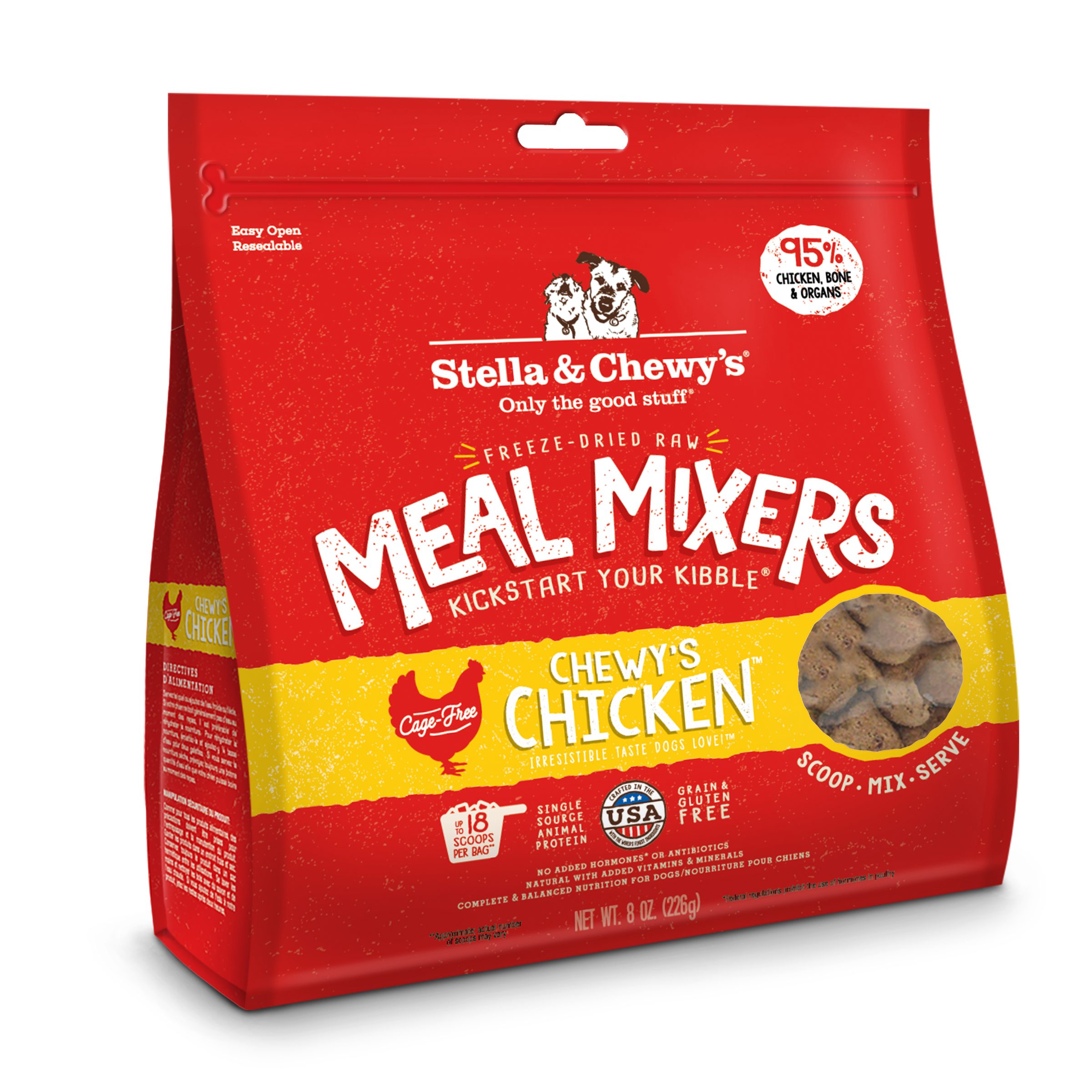 Stella & Chewy's Chicken Meal Mixers Freeze-Dried Raw Dog Food Topper, 18-oz