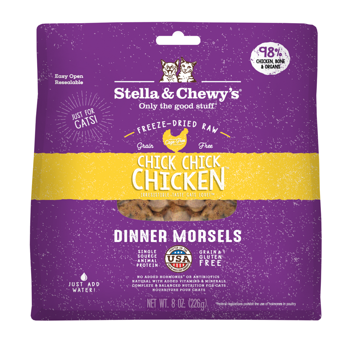 Stella & Chewy’s Chick Chick Chicken Dinner Morsels Freeze-Dried Cat Food 8oz - Waku Waku Pets